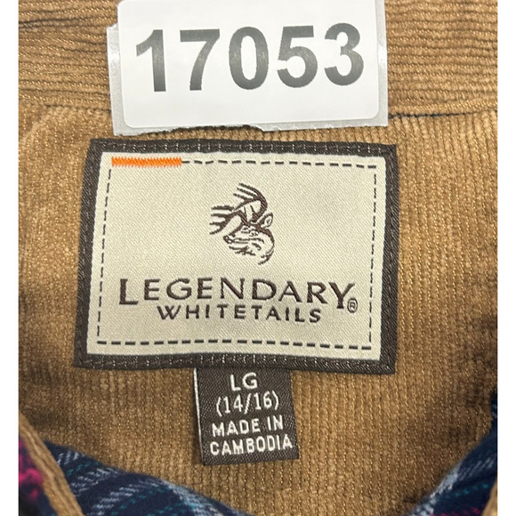 Legendary Whitetails Shirt Boys Youth Large 14-16 Blue Plaid Lumberjack Flannel - Picture 9 of 9